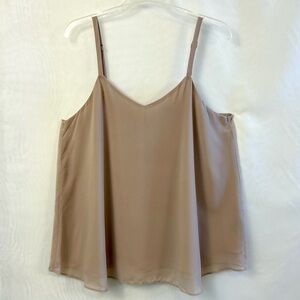 New Torrid Chiffon Lined  Beige Cami Sleeveless Top / size Torrid 00(US 8-10)